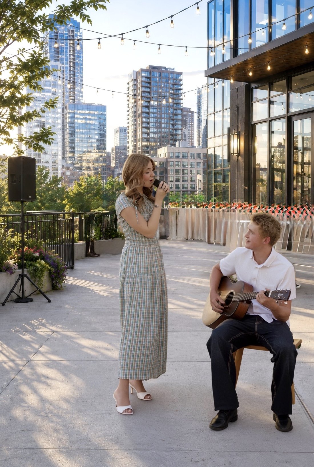 Rooftop acoustic set in downtown Salt Lake City
